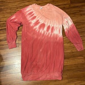 Pink Tie-dye sweater dress